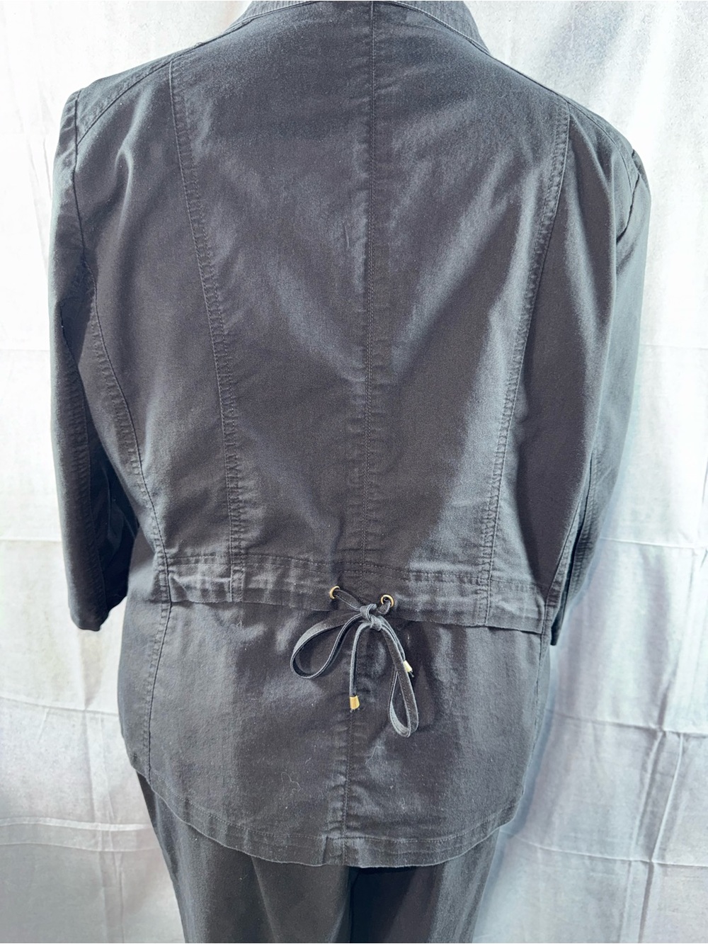 3053-TanJay Black Grommet-Accent Blazer & Pant Suit - Picture 5 of 6